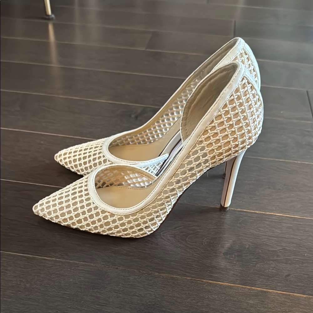 White Mesh Women's Heels
